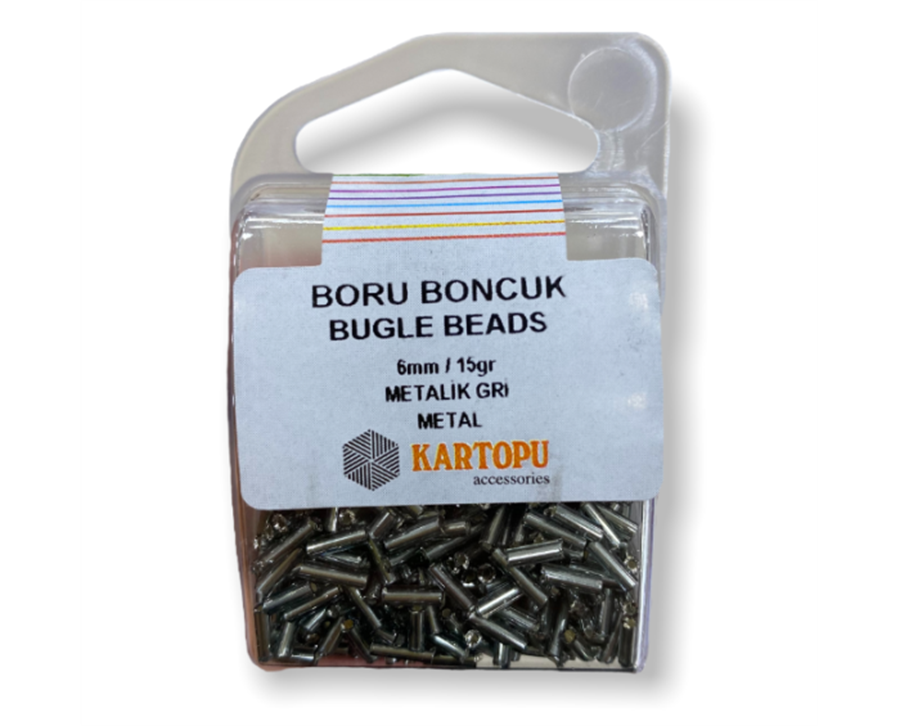 Boru Boncuk Bugle Beads 15GR - Metal