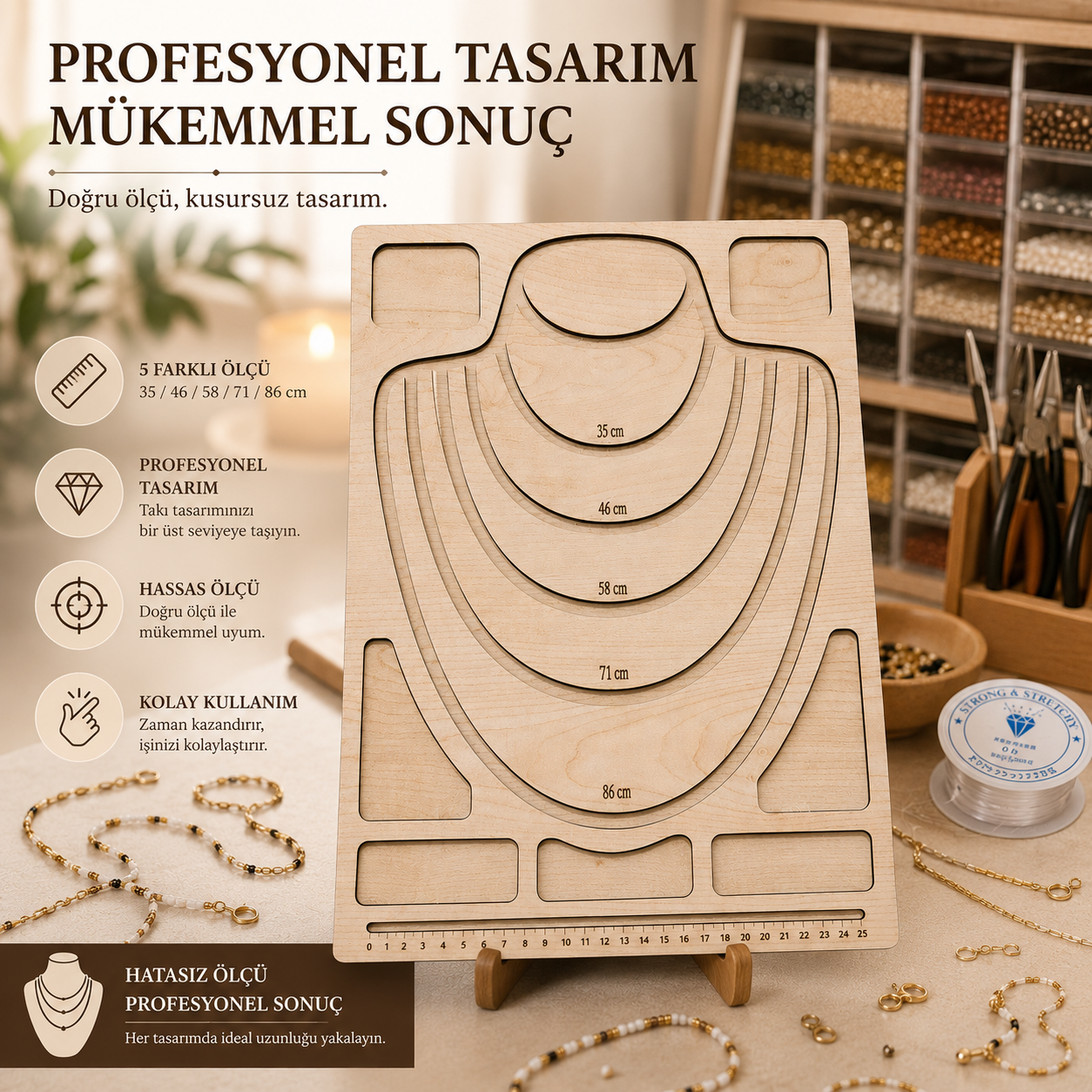 Ahşap, Kolye Ölçüm ve Tasarım Tablosu