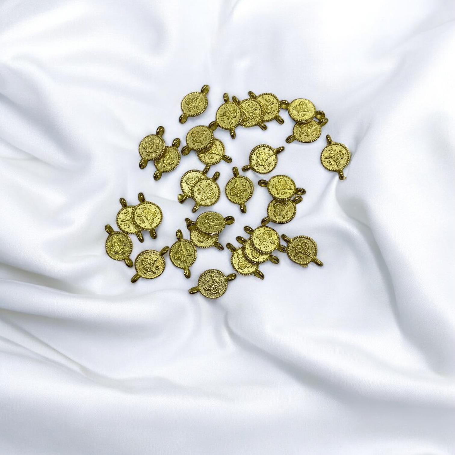 Altın Çift Kulplu Tuğra 10 MM - 5 Adet Paket