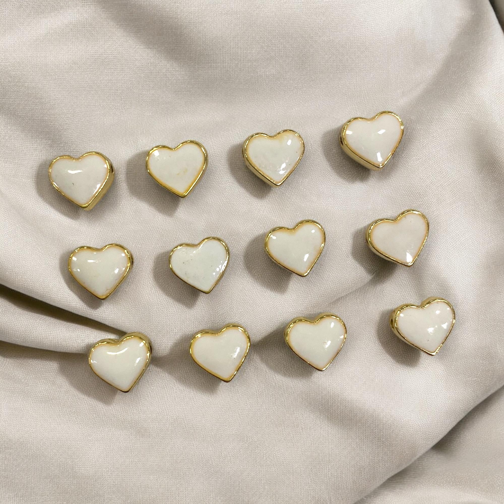 Altın Kaplama Beyaz Kalp