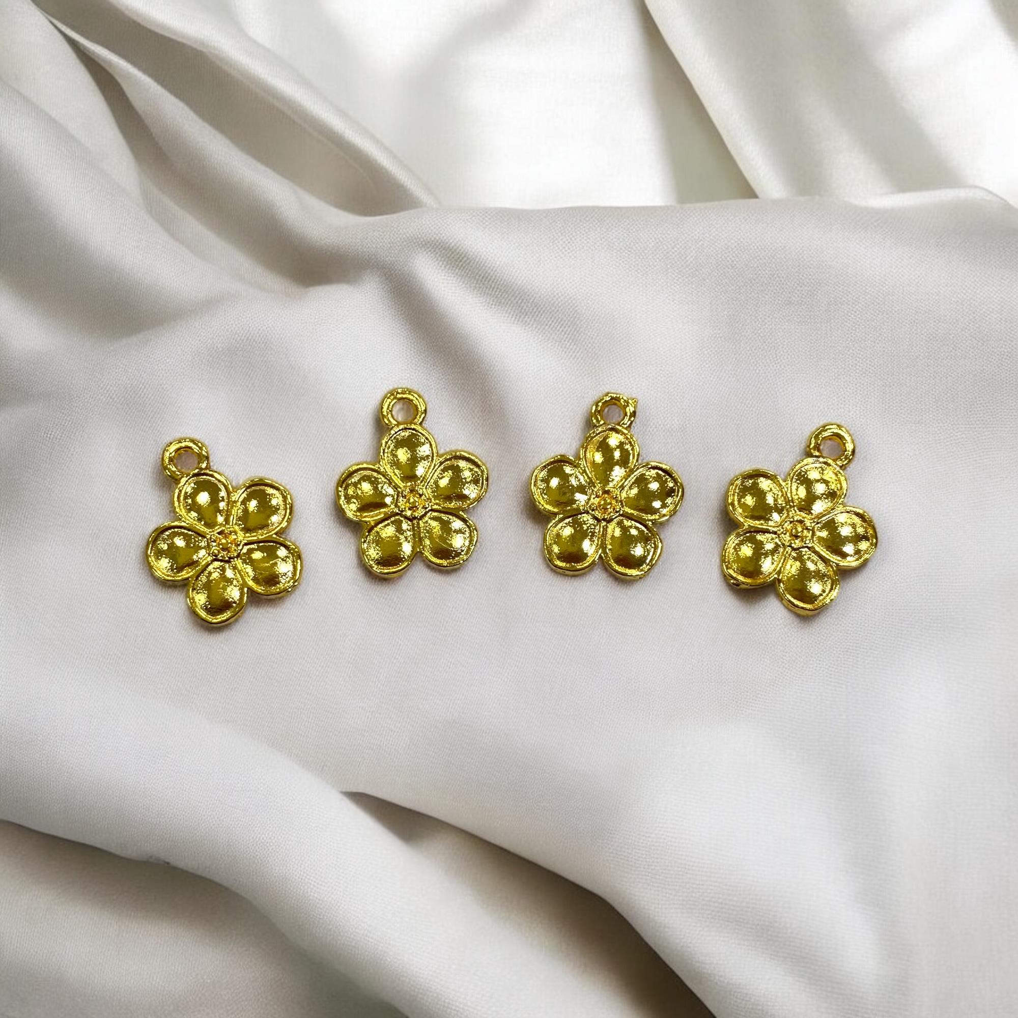 Altın Retro Çiçek Sallantı