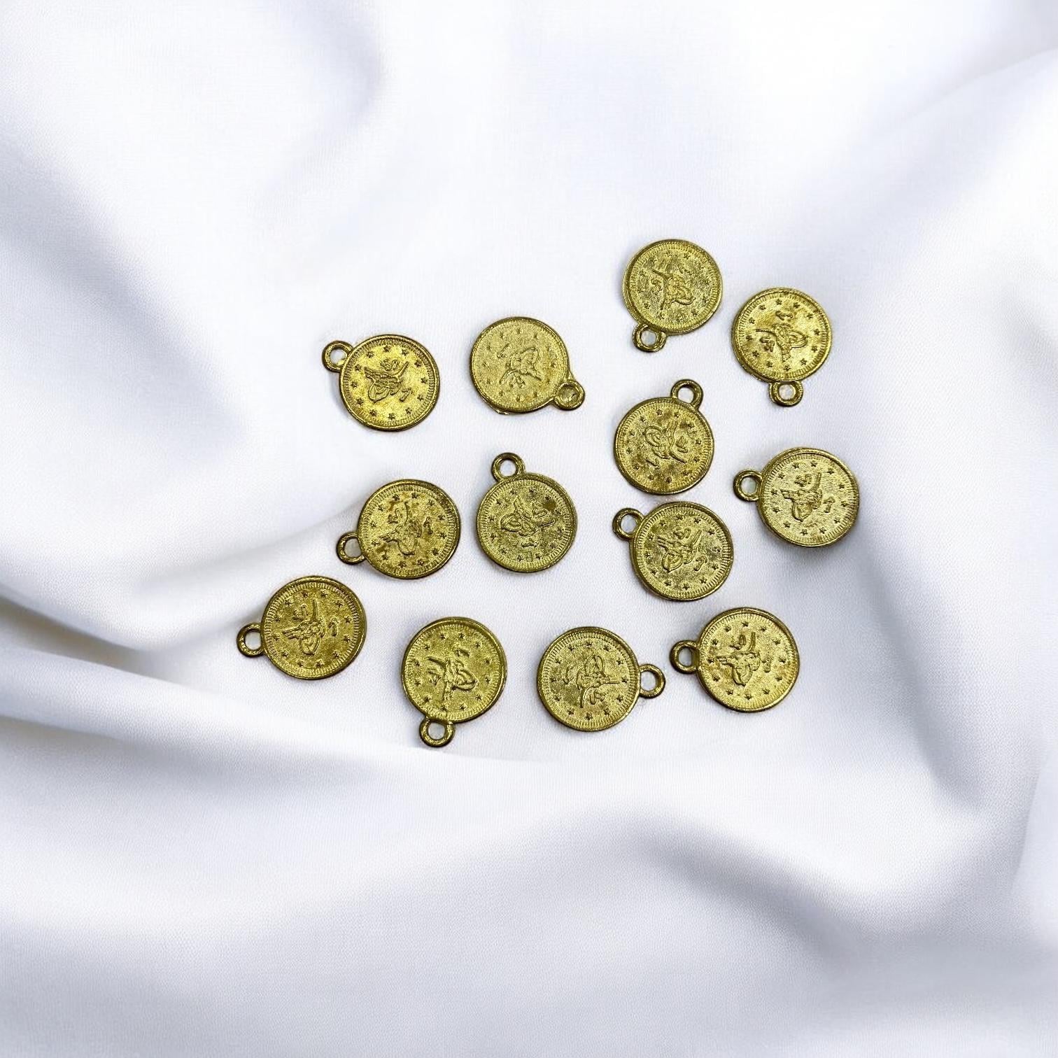 Altın Tek Kulplu Tuğra 10 MM - 3 Adet Paket