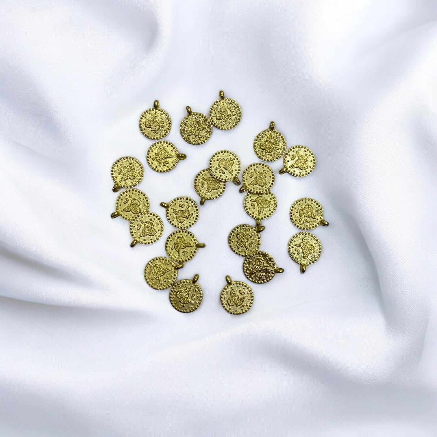 Altın Tek Kulplu Tuğra 8 MM - 5 Adet Paket