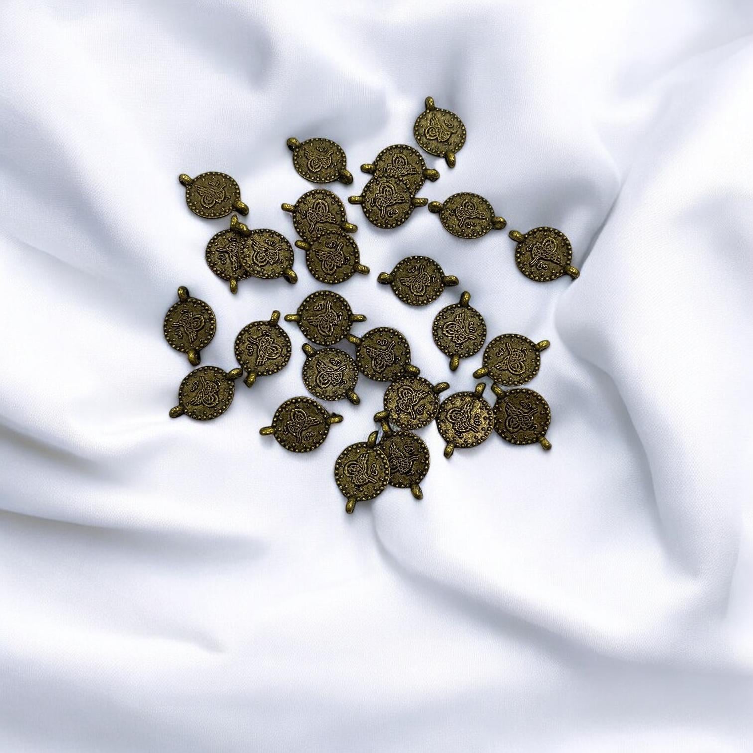 Antik Yeşil Çift Kulplu Tuğra 10 MM - 5 Adet Paket