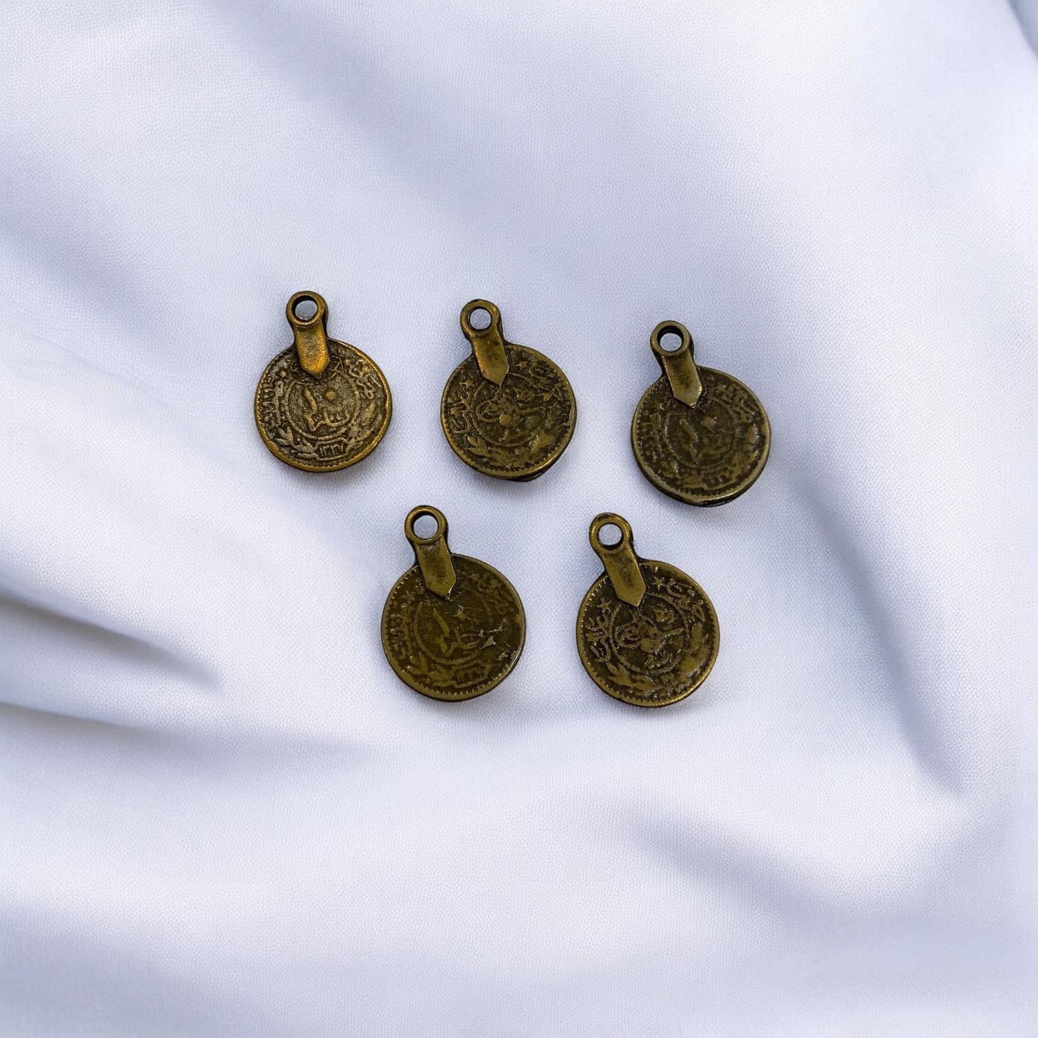 Antik Yeşil Tek Kulplu Tuğra 15 MM - 3 Adet Paket