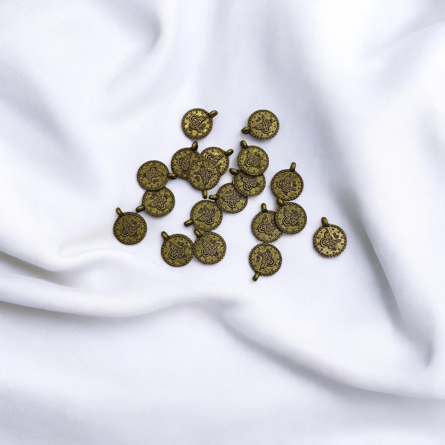 Antik Yeşil Tek Kulplu Tuğra 8 MM - 5 Adet Paket