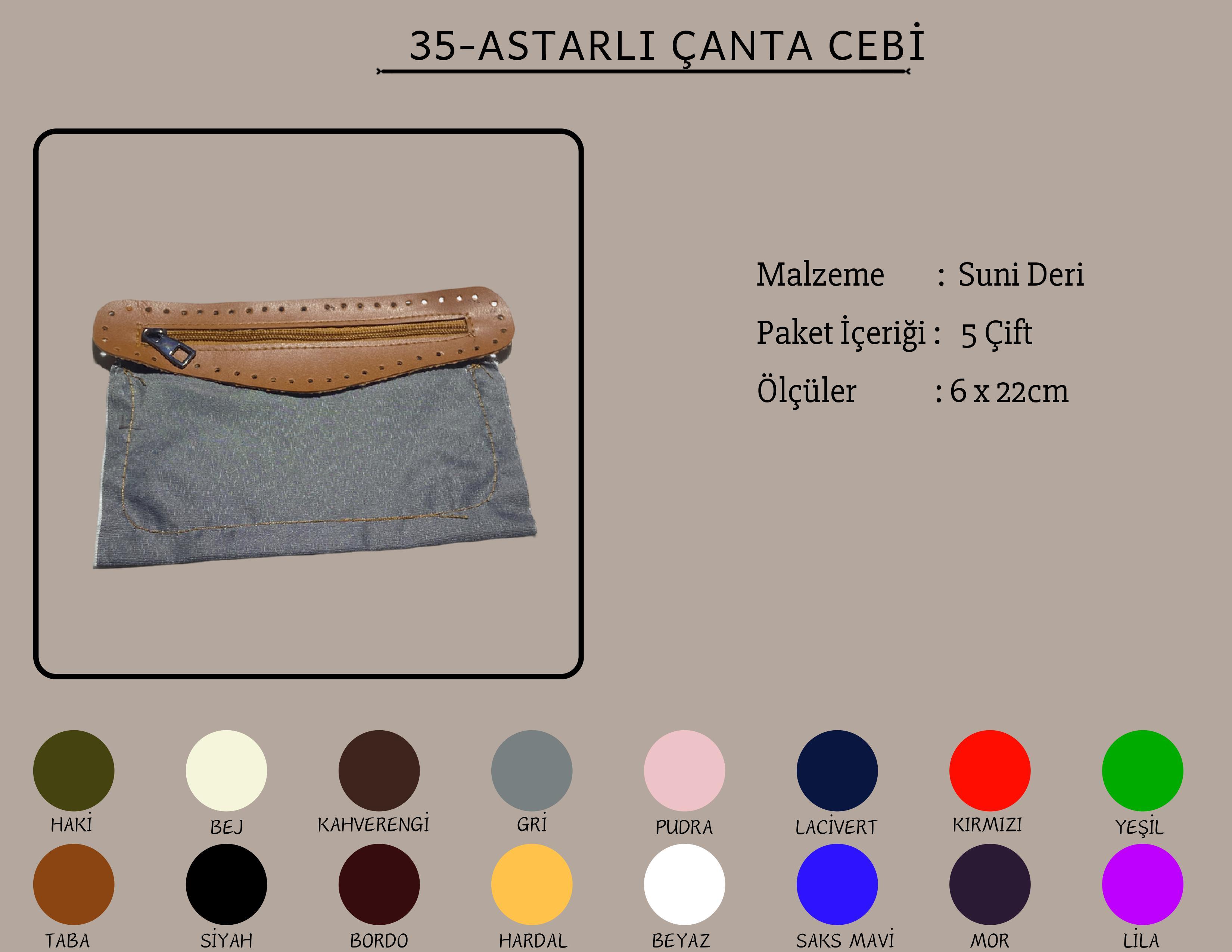 Astarlı Çanta Cebi 6x22 CM