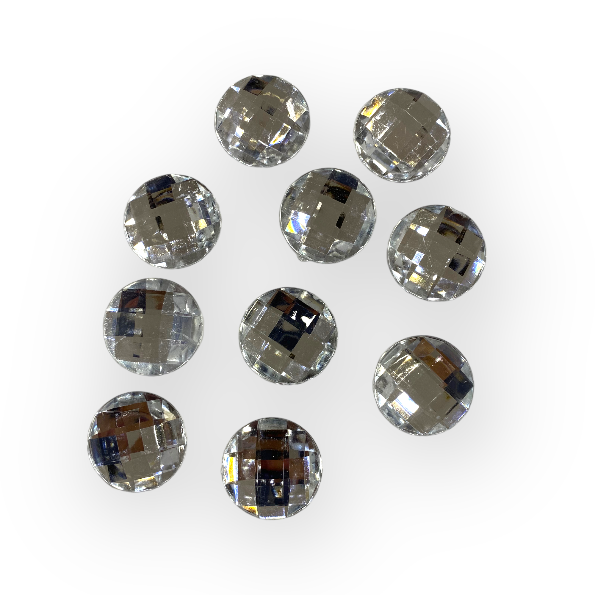 Beyaz Yapıştırma Beyoğlu Taşı 18 MM Yuvarlak 5 Gram
