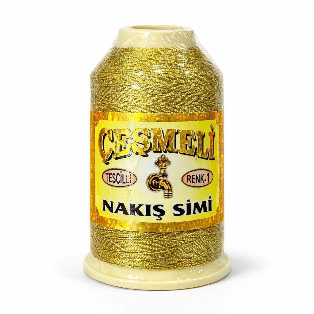 Çeşmeli Altın Sarısı 50GR. Polyester Oya Nakış Simi