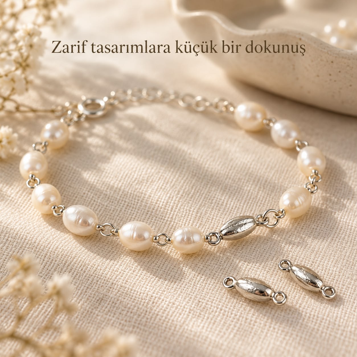 Çift Halkalı Oval Takı Bağlantı Aparatı Nikel - 10 Adet
