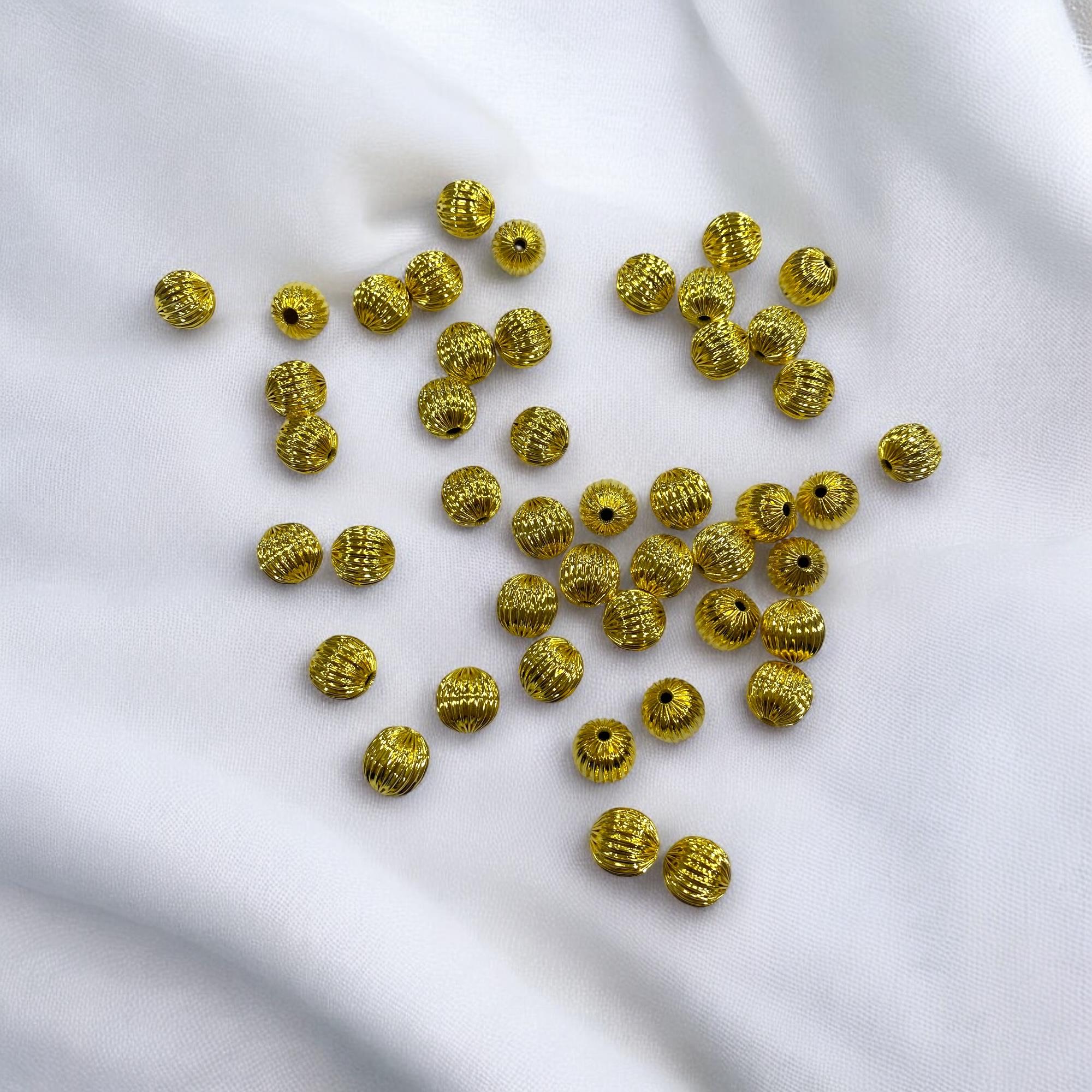 Çizgili Altın Top Takı Ara Model 8 MM