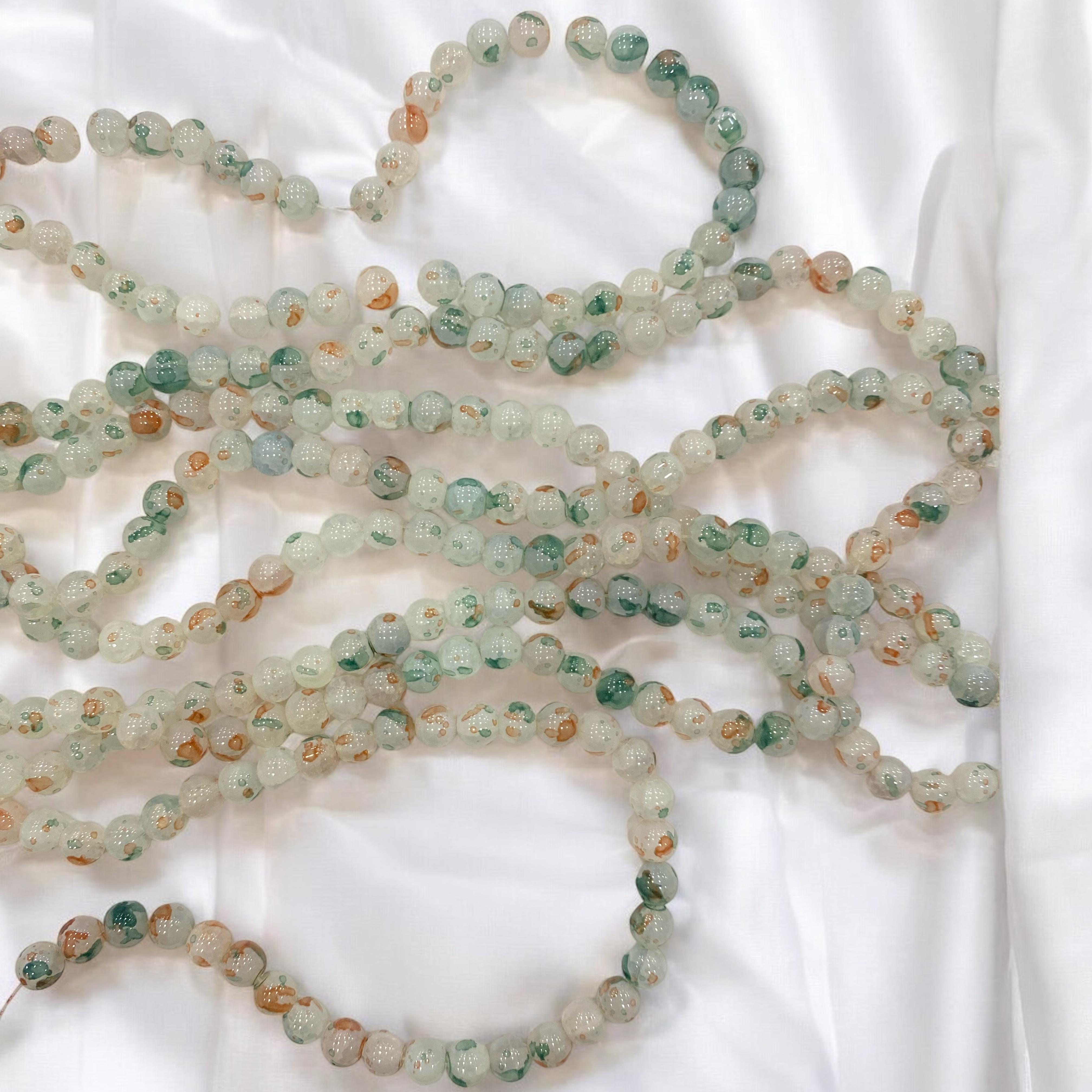 Desenli Lüks Cam Dizi Boncuk - 38