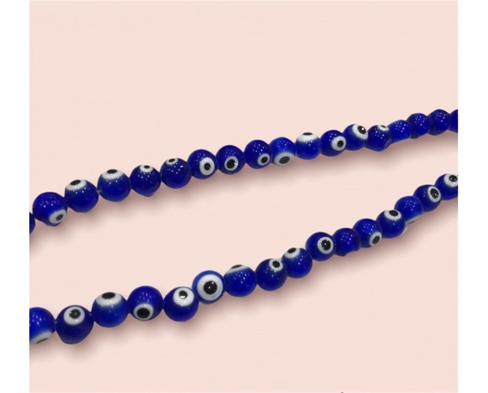 Düzenli Lacivert Dizi Nazar Boncuk Model 10 MM