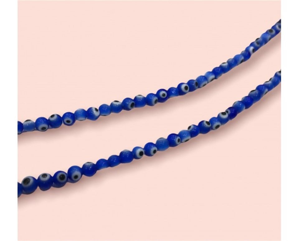 Düzenli Lacivert Dizi Nazar Boncuk Model 4 MM
