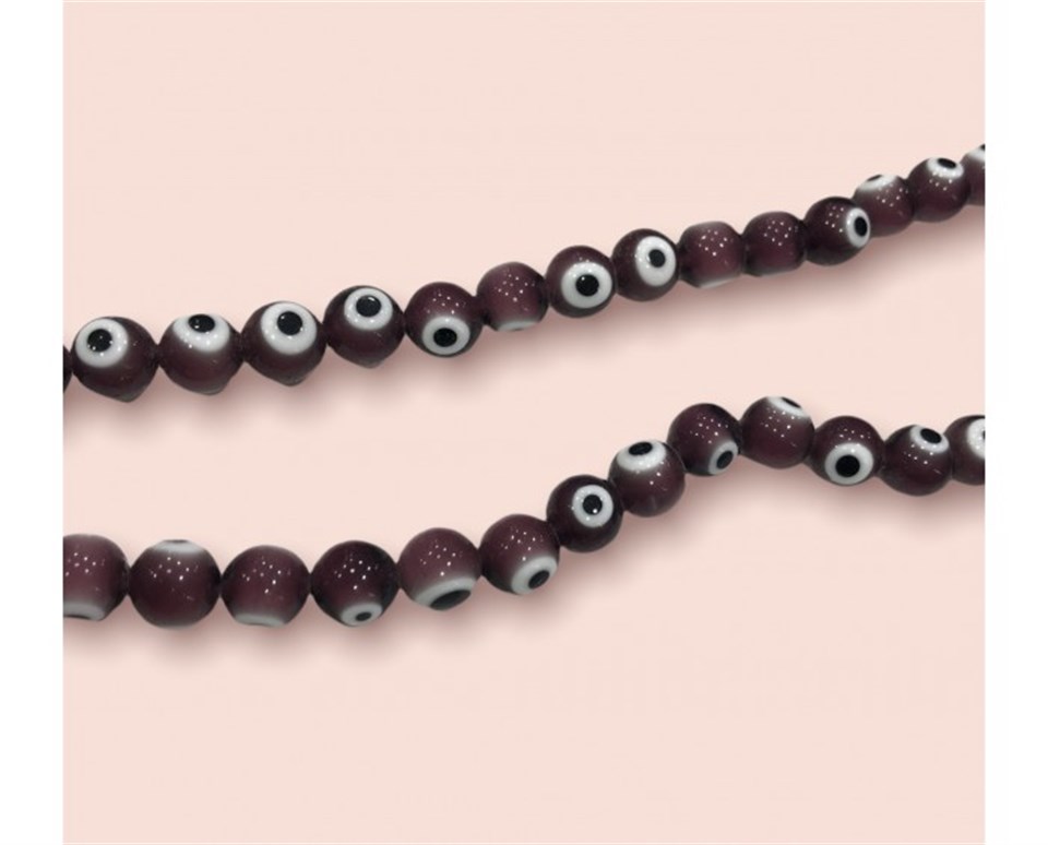 Düzenli Mor Ametist Dizi Nazar Boncuk Model 10 MM