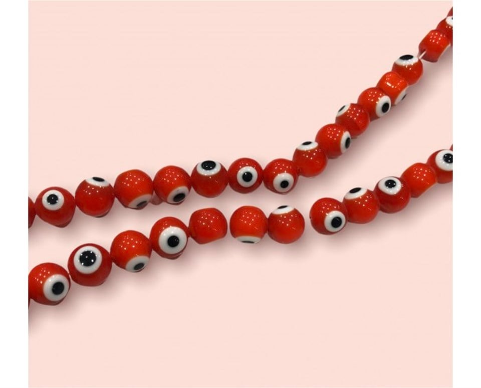 Düzenli Turuncu Dizi Nazar Boncuk Model 12 MM