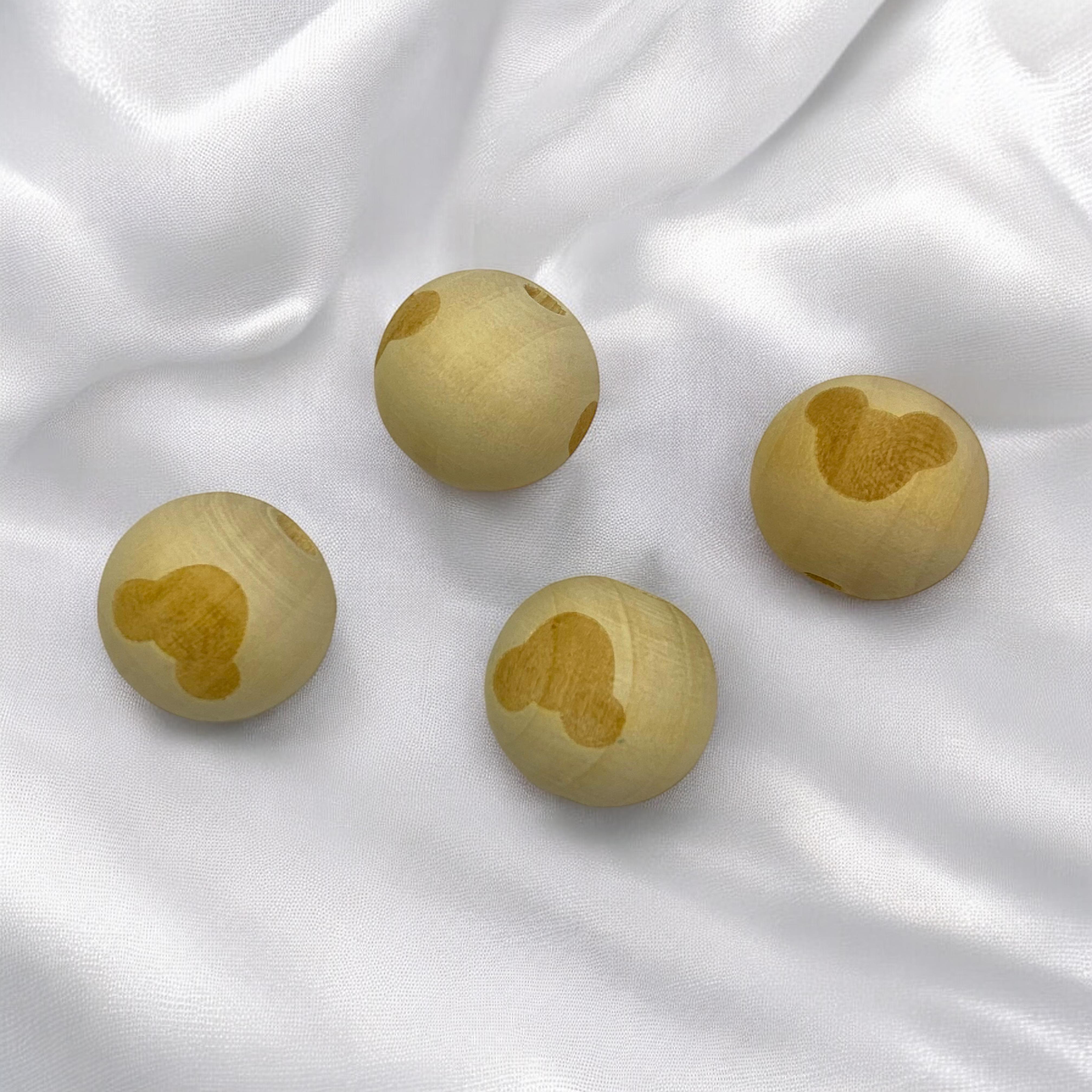 Emzik Askı Arası Ham Ahşap Yuvarlak Ayıcık