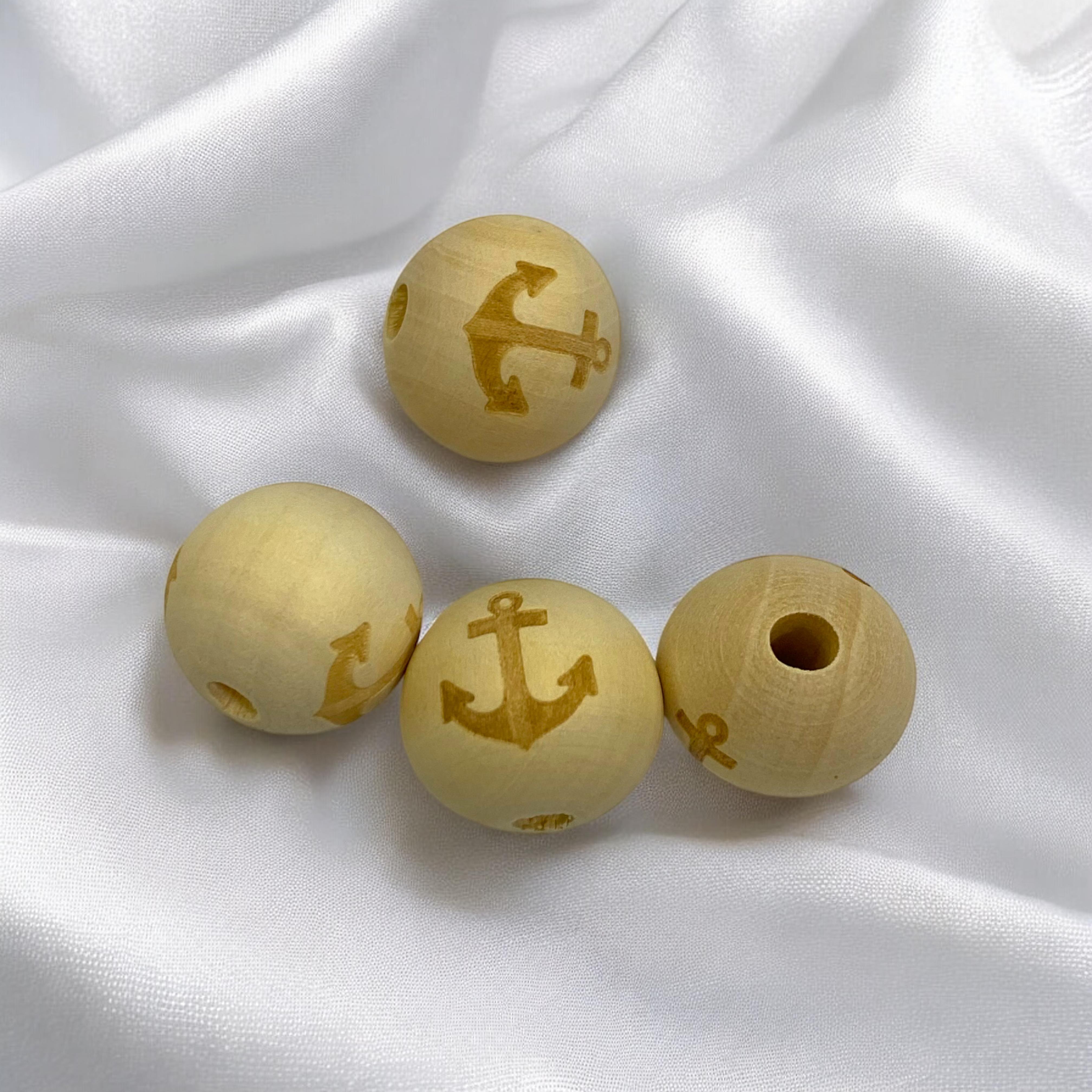 Emzik Askı Arası Ham Ahşap Yuvarlak Çapa