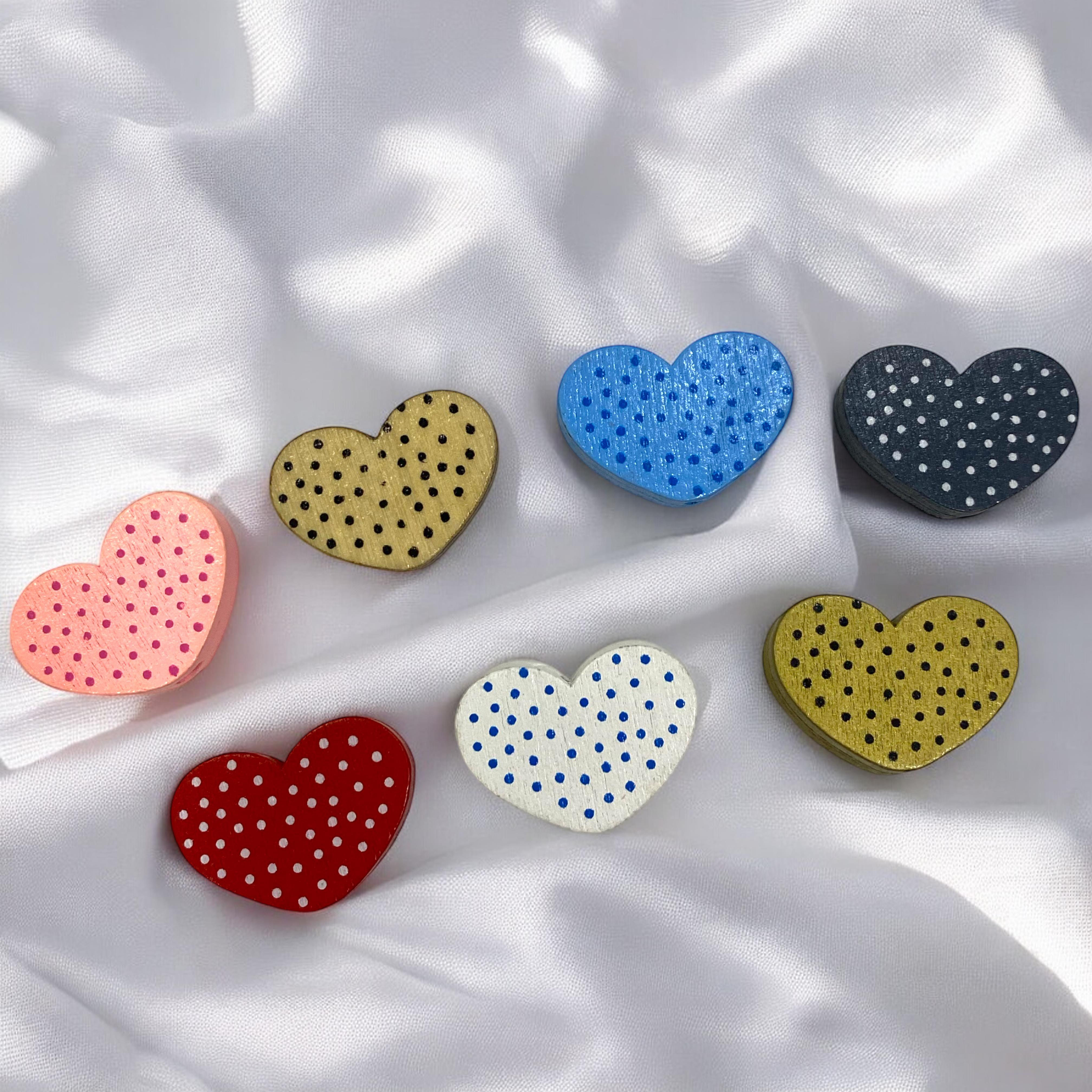 Emzik Askı Arası Renkli Puantiyeli Kalpler