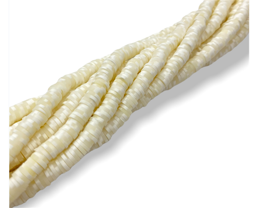 Fimo Boncuk Dizi Alacalı Krem 