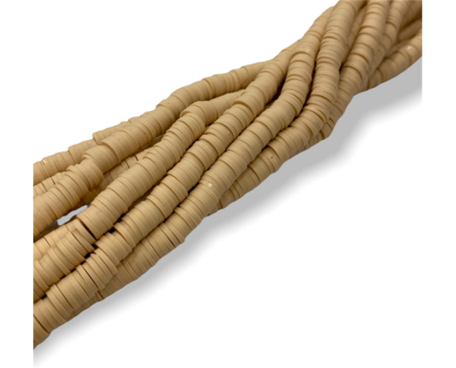 Fimo Boncuk Dizi Koyu BEJ