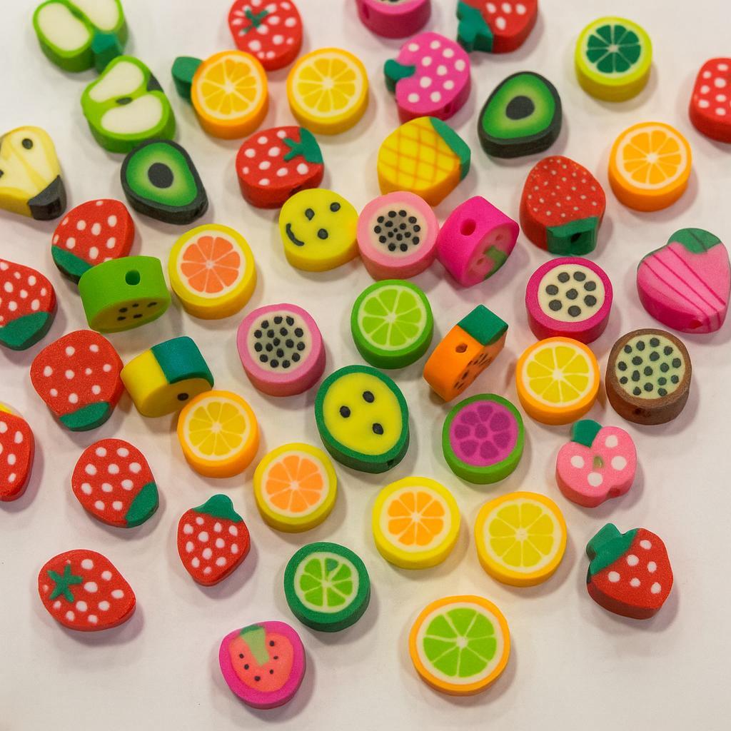 Fimo, Takı Arası Boncuk Meyveler 5 Adet Paket