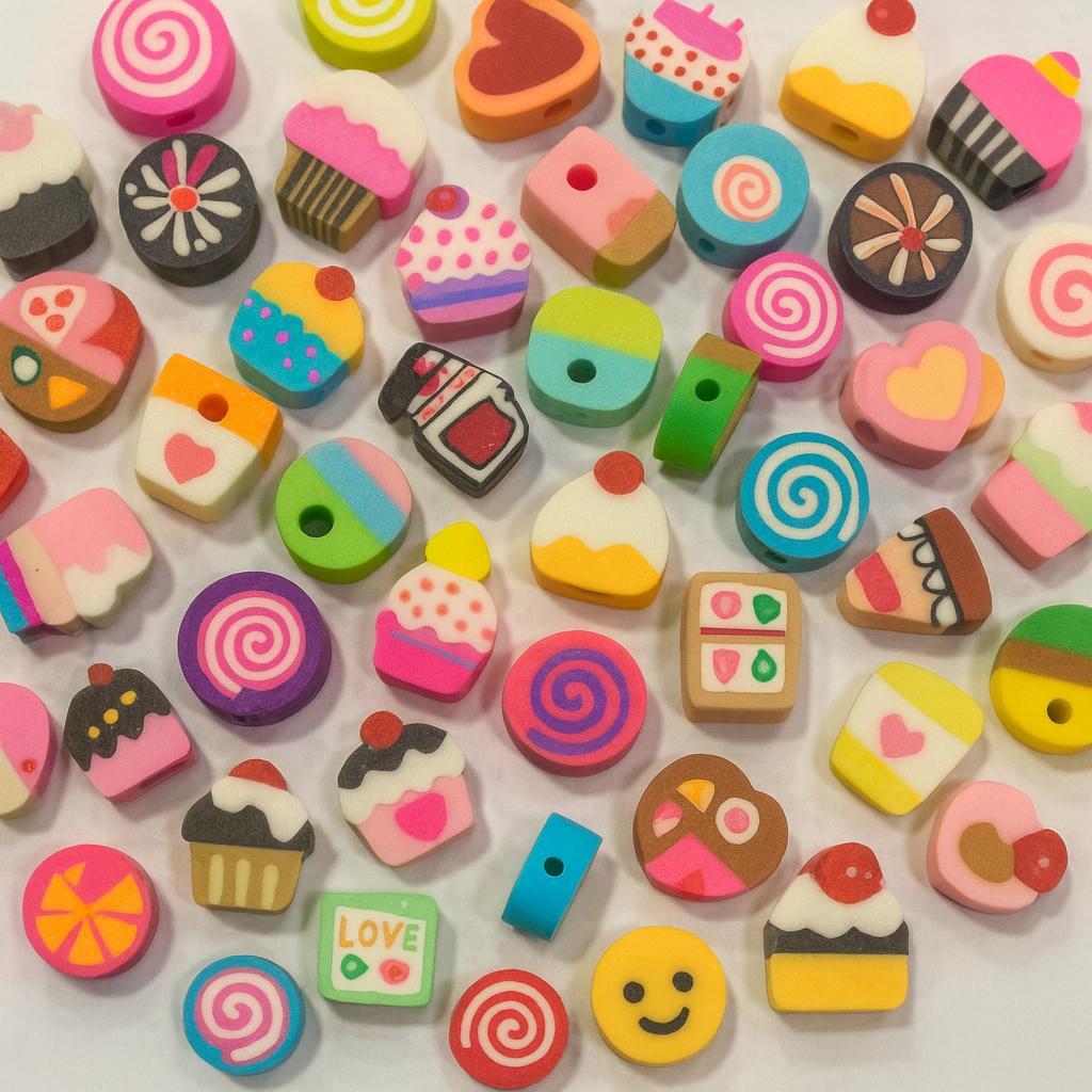 Fimo, Takı Arası Boncuklar CupCake 5 Adet Paket