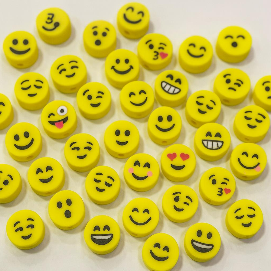Fimo, Takı Arası Boncuklar Emoji 5 Adet Paket