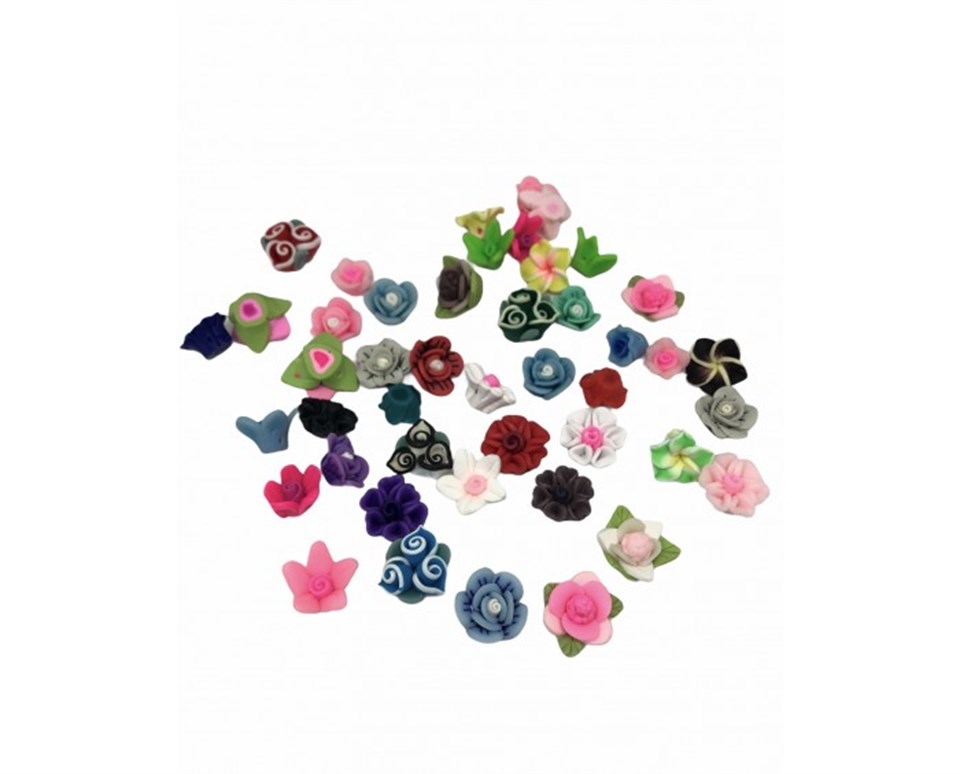 Flower Renkli Fimo Ara Modeller 5 Adet 