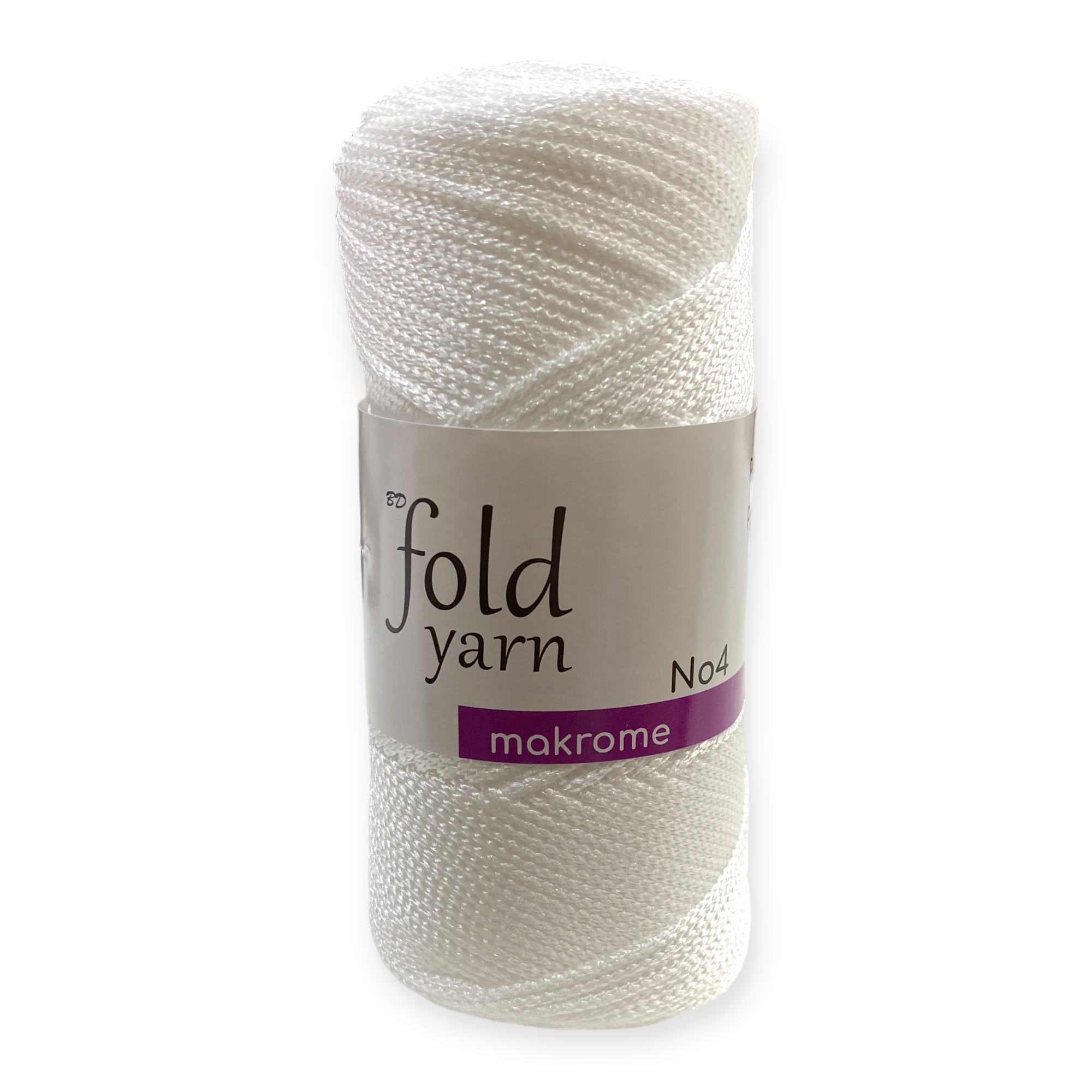 Fold Yarn, Polyester Makrome İpi No:4 Beyaz