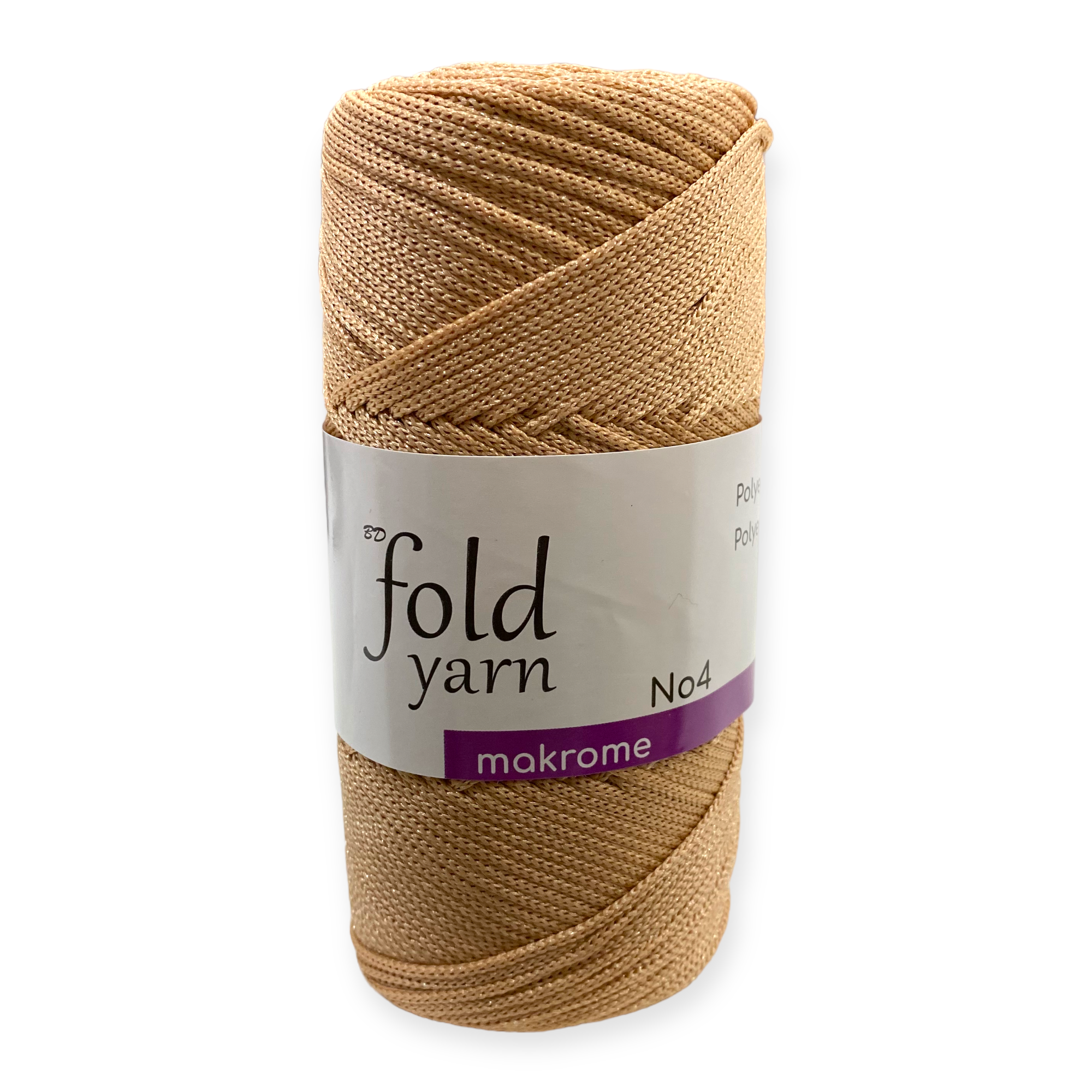 Fold Yarn, Polyester Makrome İpi No:4 Karamel