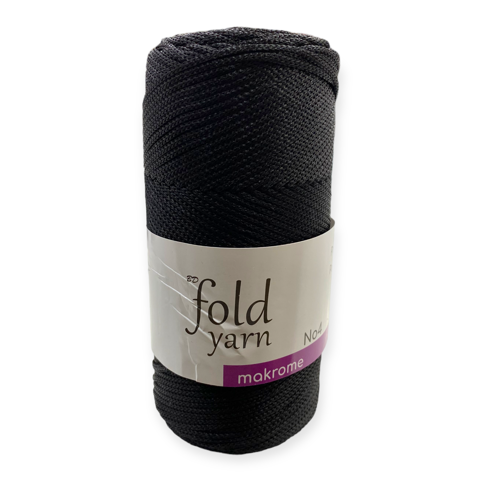 Fold Yarn, Polyester Makrome İpi No:4 Siyah