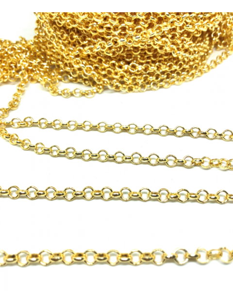 Geniş halka Gold Zincir / 1 METRE