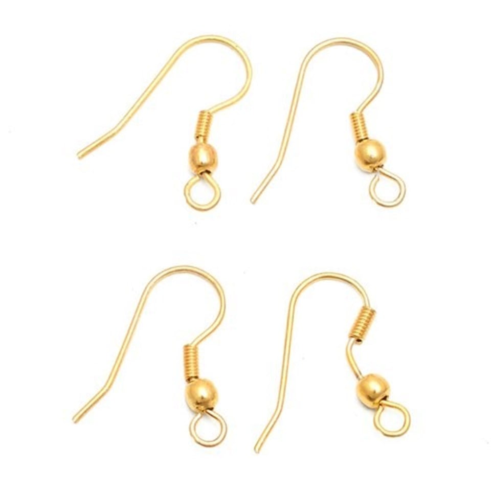 Gold Kararmaz Kanca Küpe Klips - 5 Çift