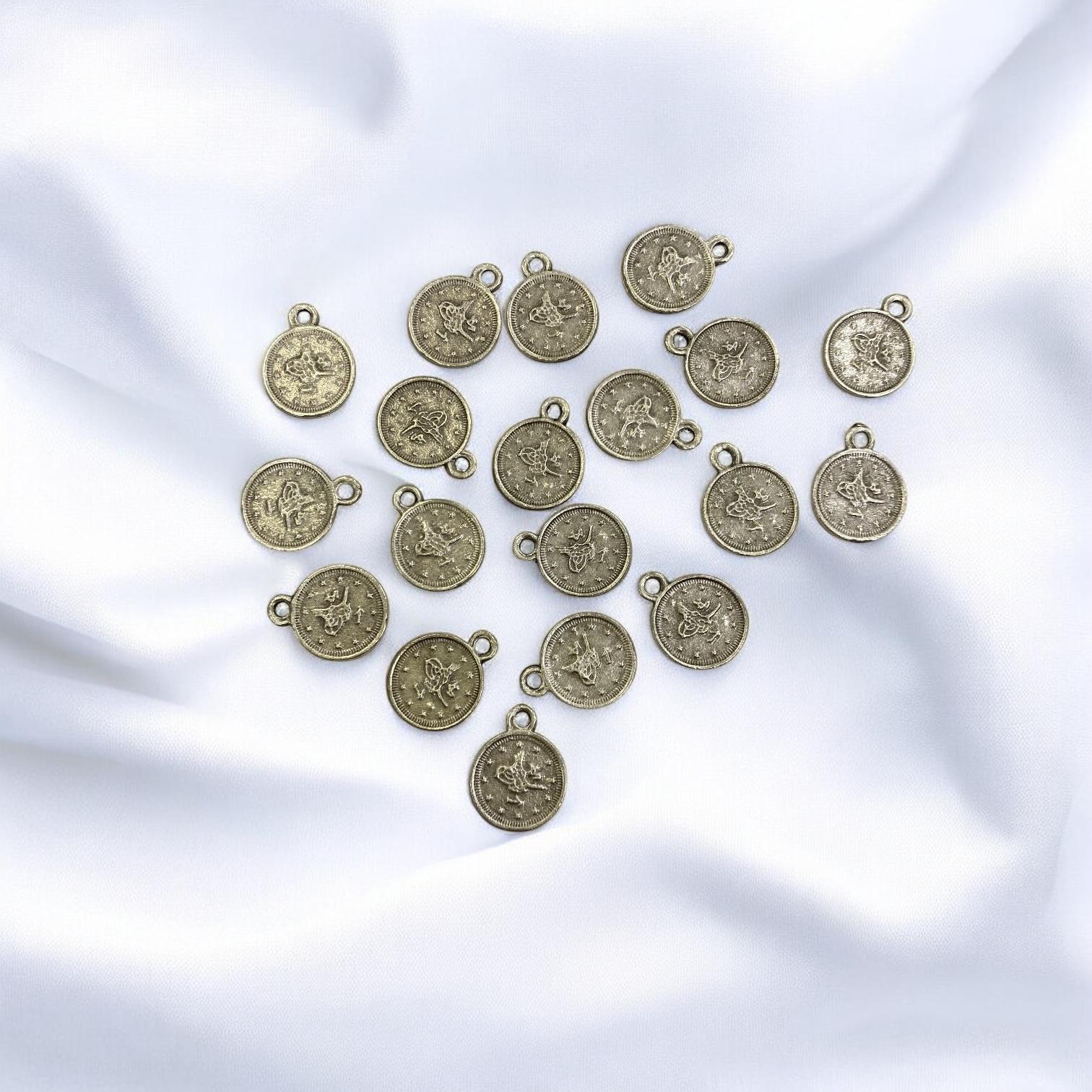 Gümüş Tek Kulplu Tuğra 10 MM - 3 Adet Paket