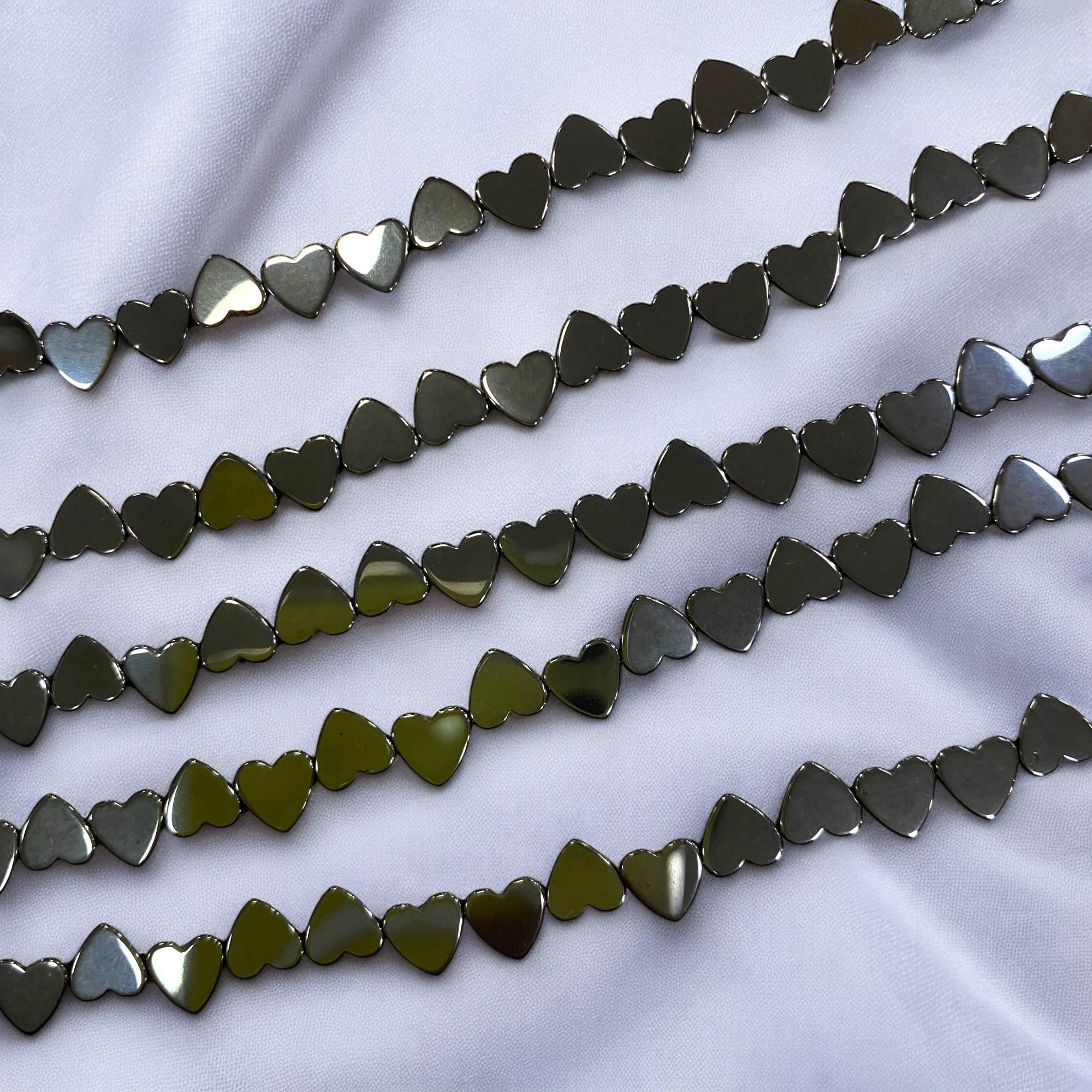 Kalp Aura Hematit Dizi Doğal Taş