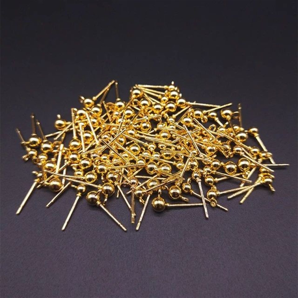 Kararmaz Gold Topuz Küpe Klips Çift 