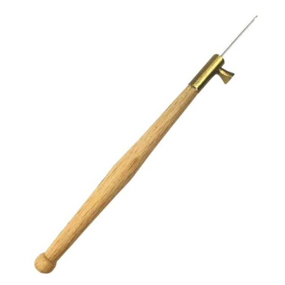 Kasnak İğnesi Tığı Tekli Ahşap Model