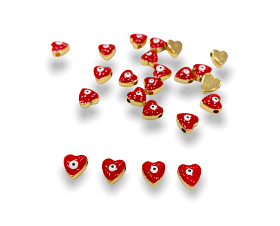 Kırmızı Mineli Minimal Kalp 