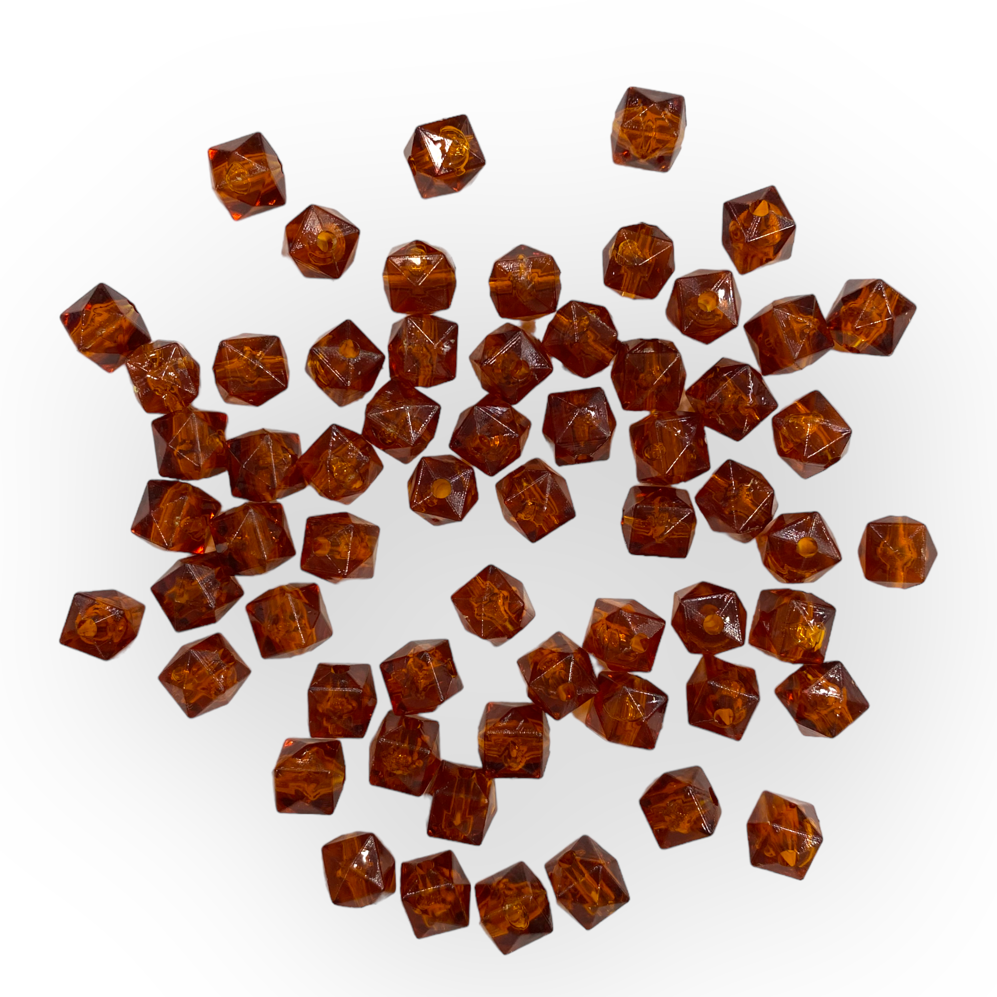 Köşeli Çanta Boncuğu Şeffaf Karamel 10 Gram