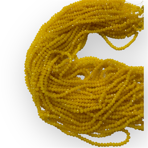 Kristal Boncuk, Koyu Sarı 4 MM