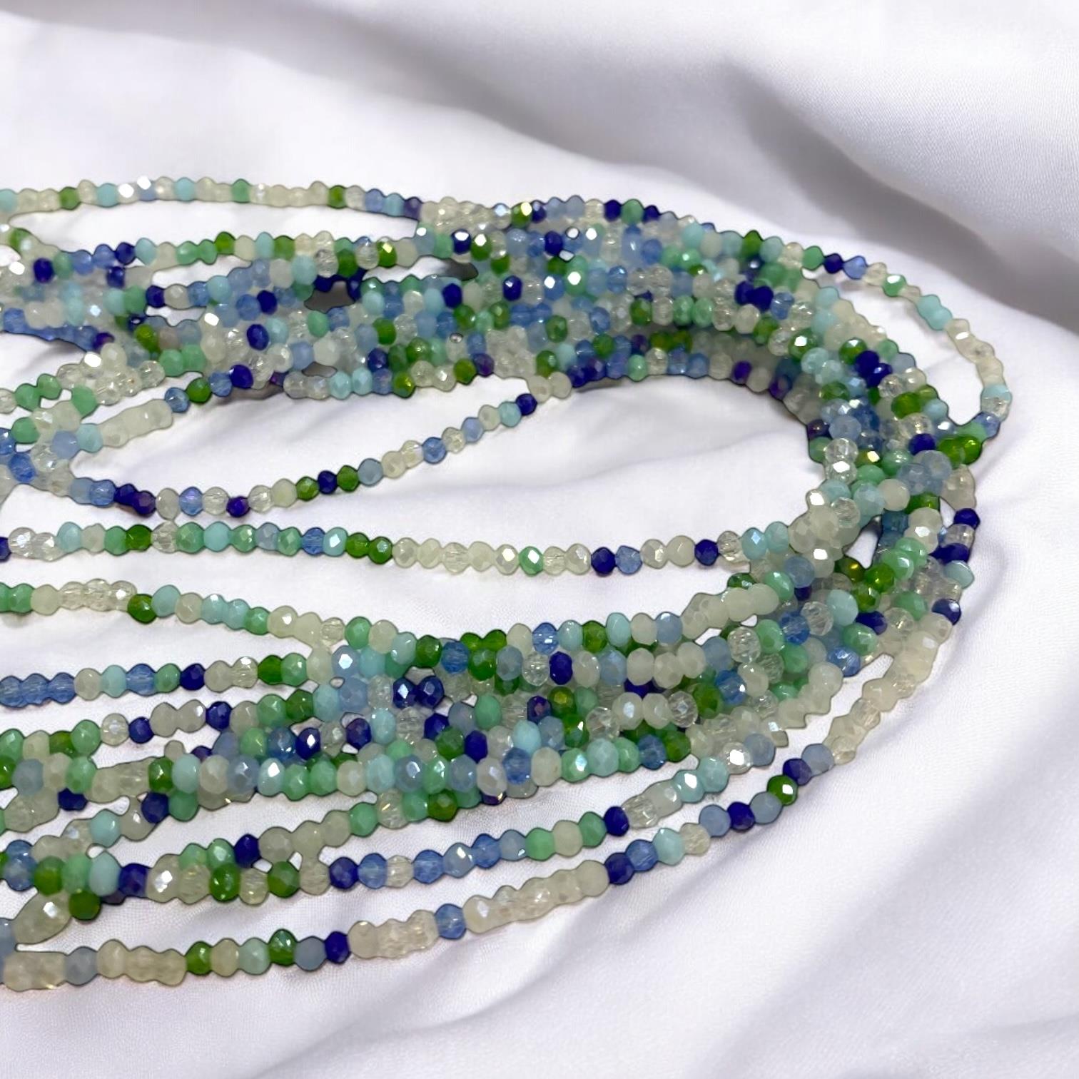 Kristal Dizi Cam Boncuk (1 mm) Özel Seri Okyanus