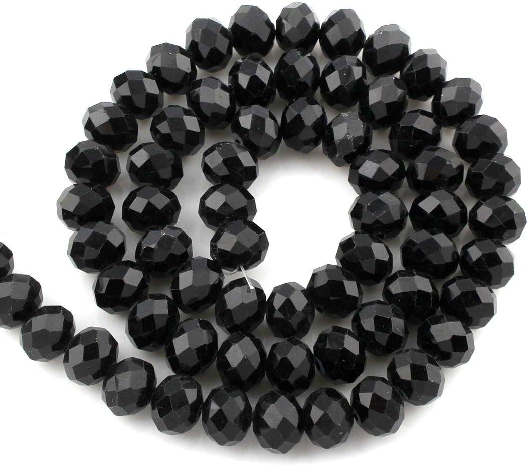 Kristal Dizi Cam Boncuk (10 mm) Siyah