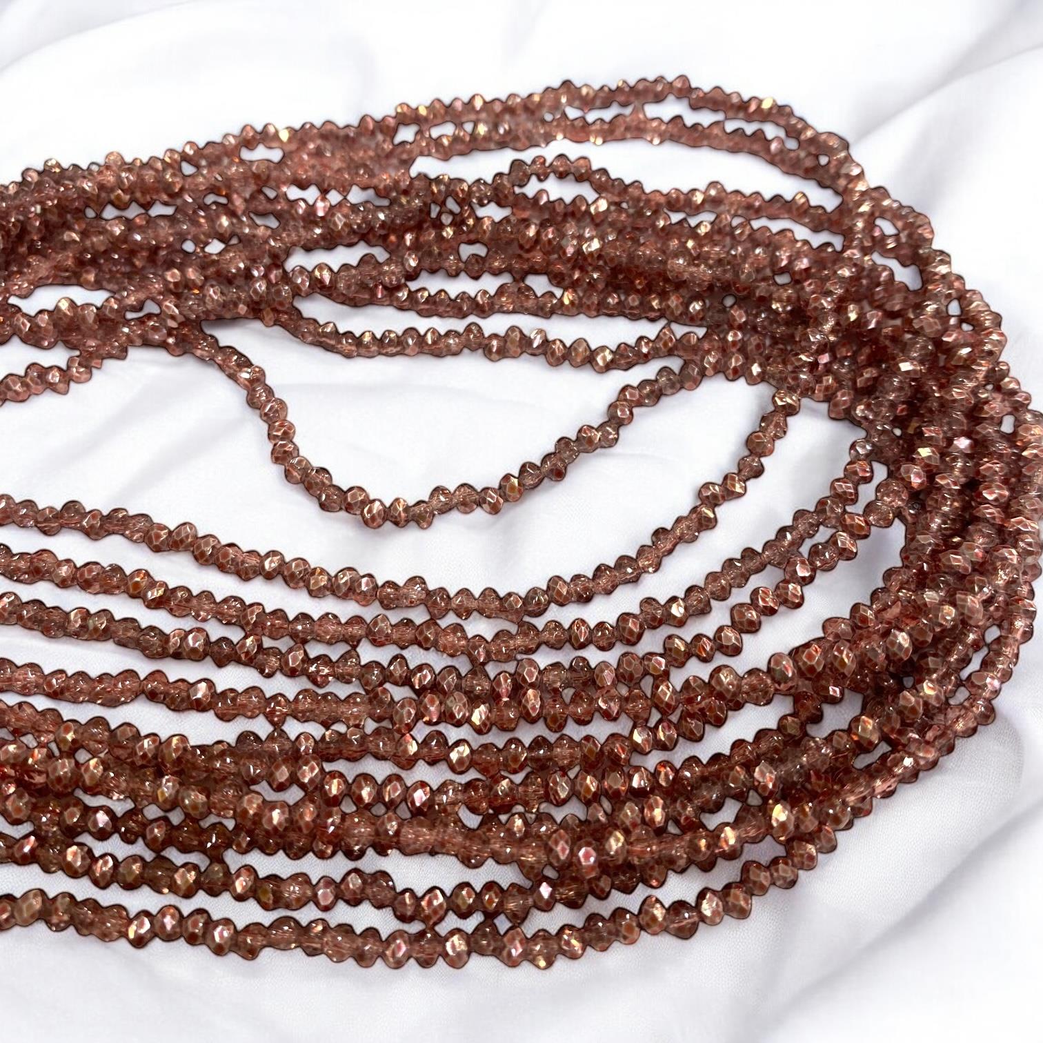 Kristal Dizi Cam Boncuk (2 mm) JanJan Rose