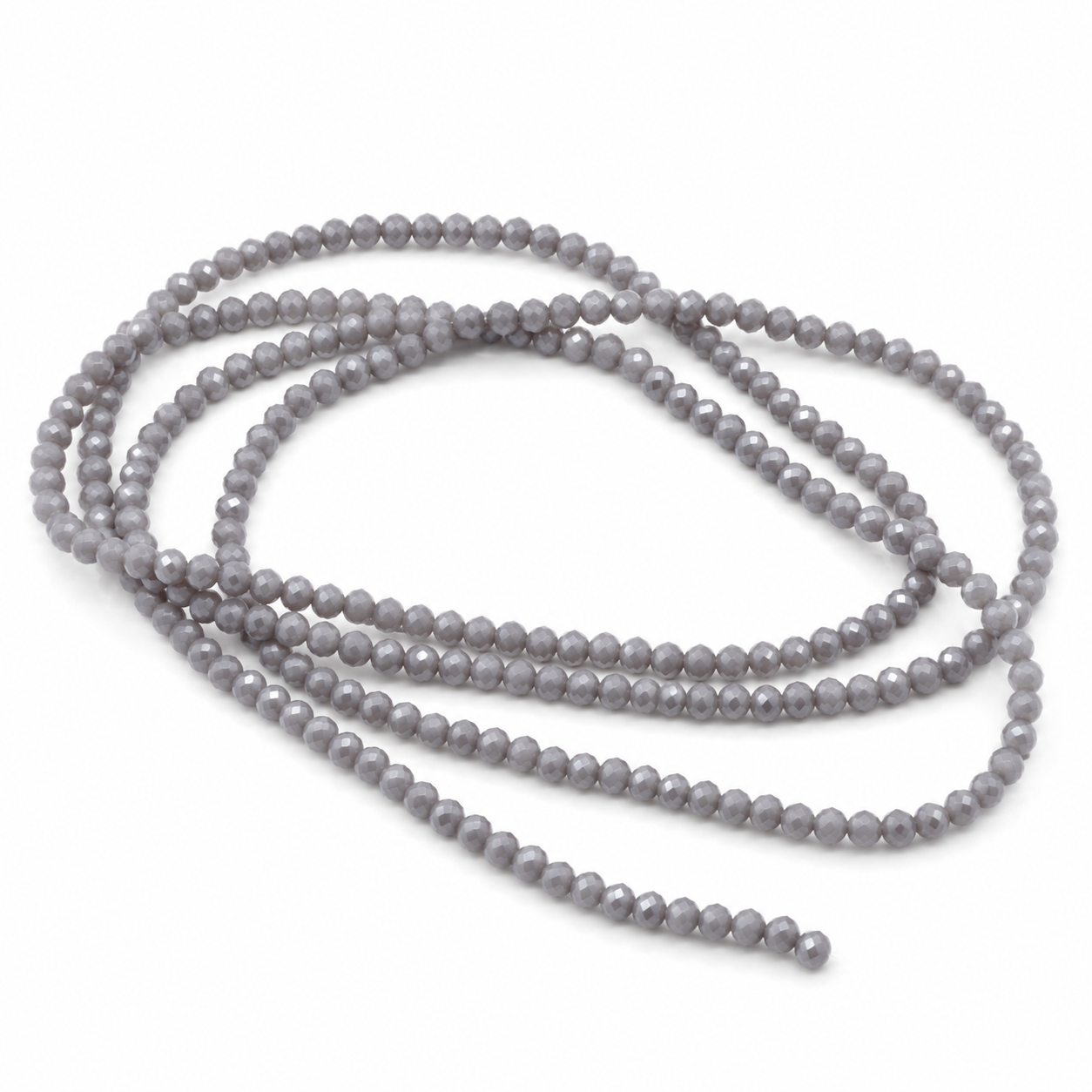 Kristal Dizi Cam Boncuk (3 mm) Gri