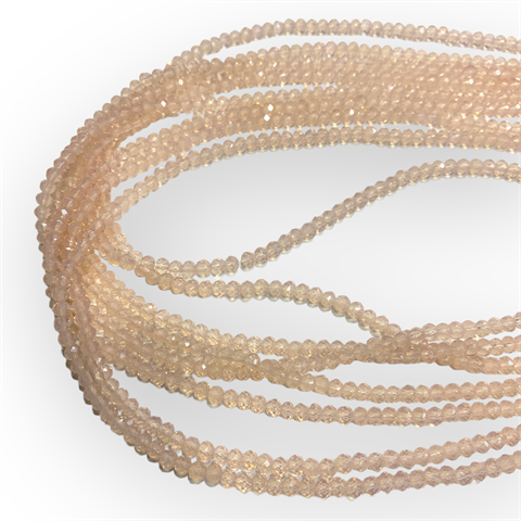Kristal Dizi Cam Boncuk (4 mm) Cam Pembe