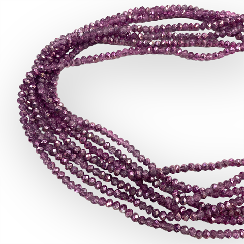 Kristal Dizi Cam Boncuk (4 mm) Canlı Lila
