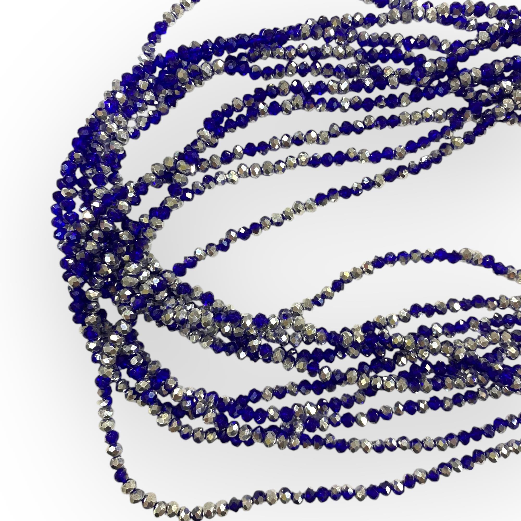 Kristal Dizi Cam Boncuk (4 mm) İkili Saks