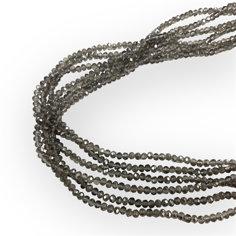 Kristal Dizi Cam Boncuk (4 mm) Obsidian