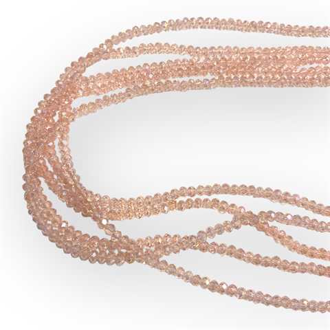 Kristal Dizi Cam Boncuk (4 mm) Pembe